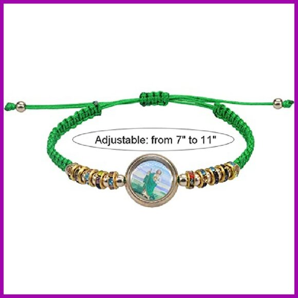 Saint Benedict Beaded Bracelet Set Adjustable Rope Evil Eye Luck - Picture 3 of 6